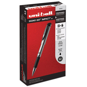 uni-ball® 207 Impact Gel Pen, Stick, Bold 1 Mm, Black Ink, Silver-black Barrel freeshipping - TVN Wholesale